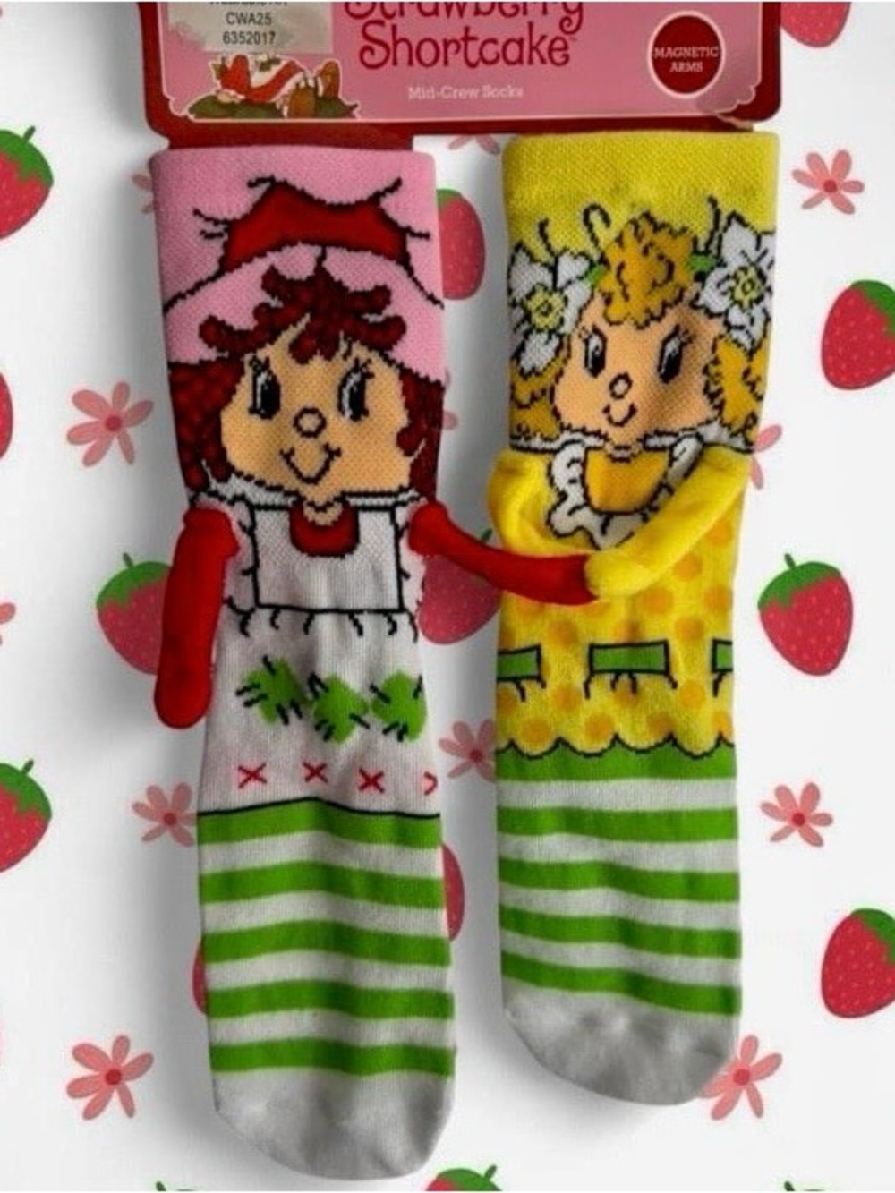NWT Strawberry Shortcake Socks with Magnetic Arms